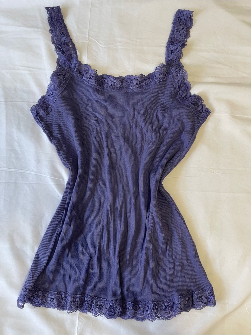 Purple Lace-Trim Tank Top - Women